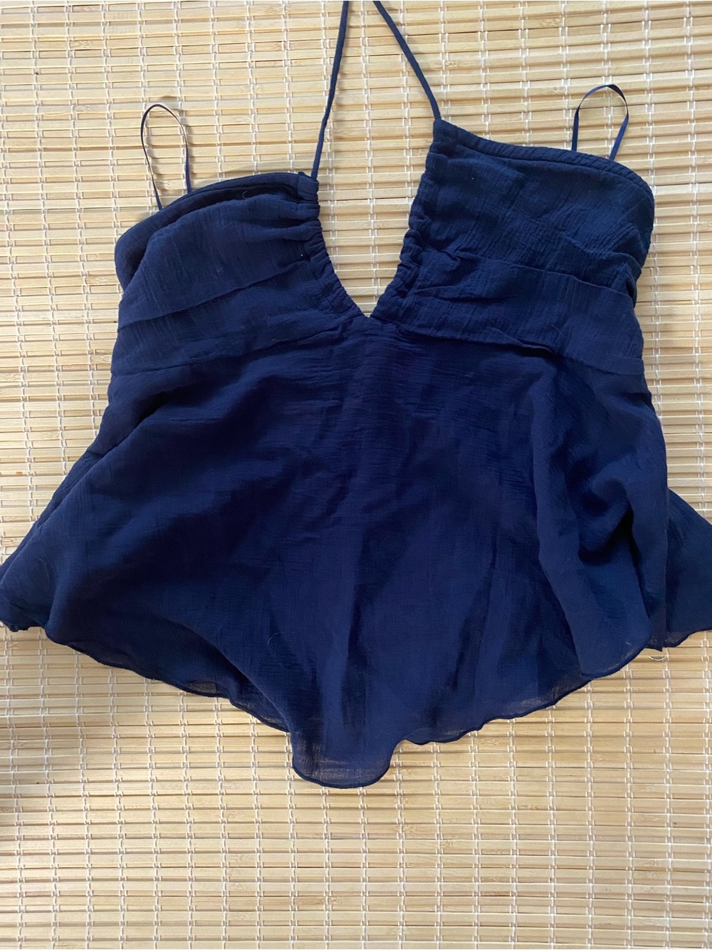 Edikted Navy Spaghetti Strap V-Neck Camisole